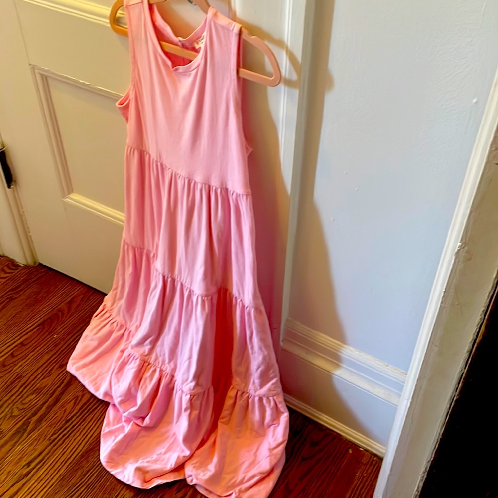 Crewcuts long pink summer dress, never worn, size large girls.